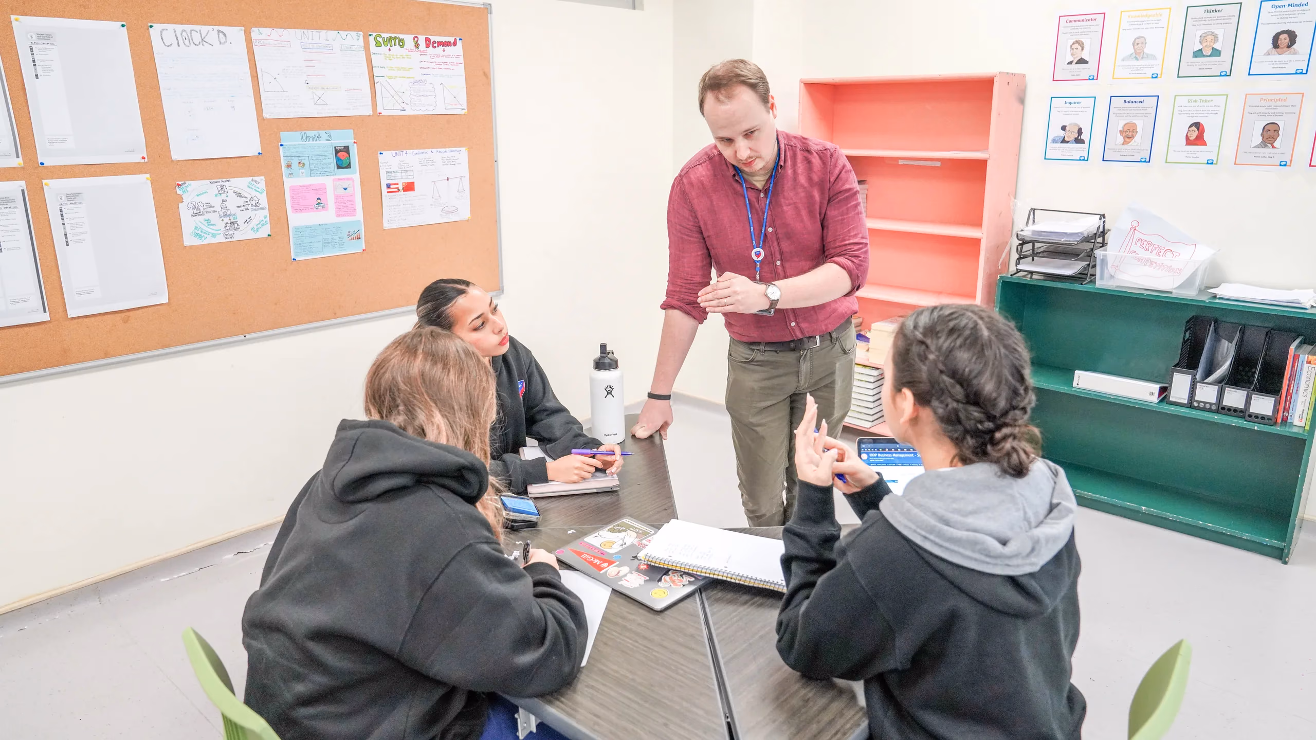 AISJ High School students in a seminar discussion with a teacher